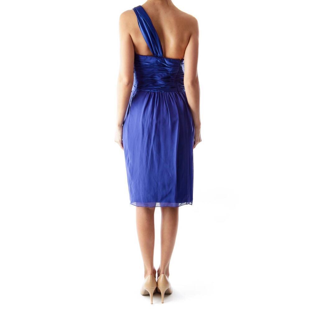 Marc Bouwer Glamlit Silk One Shoulder Cocktail Party Dress Sz 2 Homecoming Y2K - Picture 2 of 7